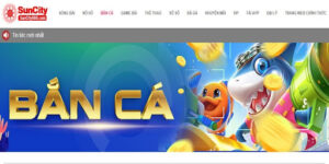 Giao diện website để vào chơi Bắn cá Suncity